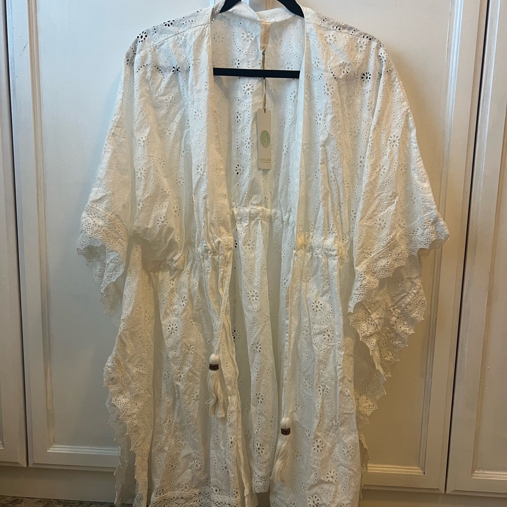 White Lace Women Swim Coverup